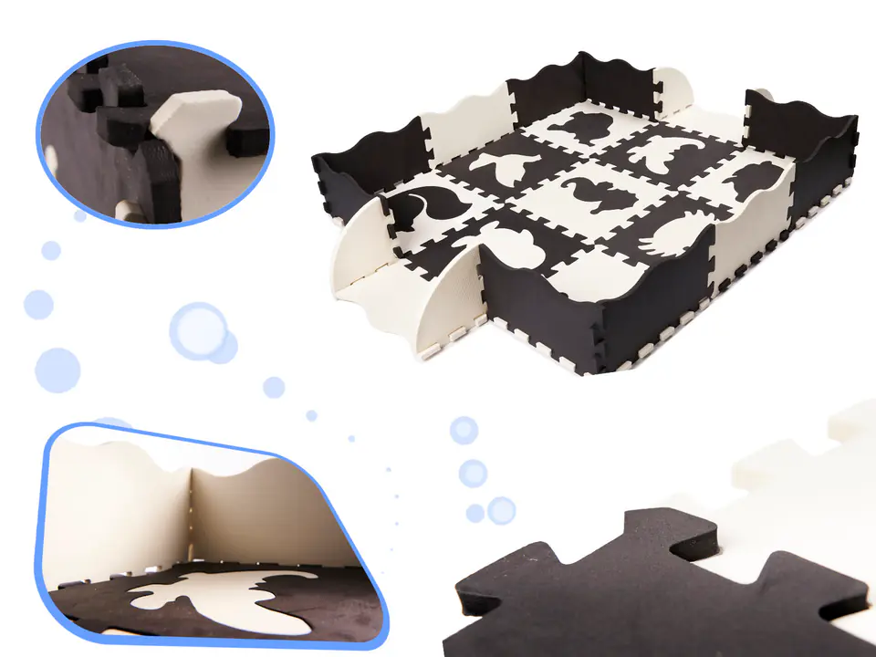 Foam puzzle mat for children 25el. black and white