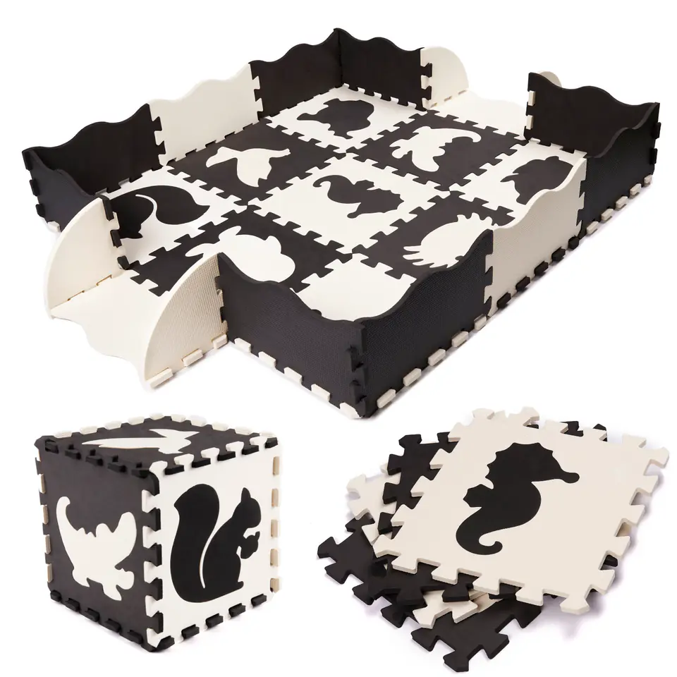 Foam puzzle mat for children 25el. black and white