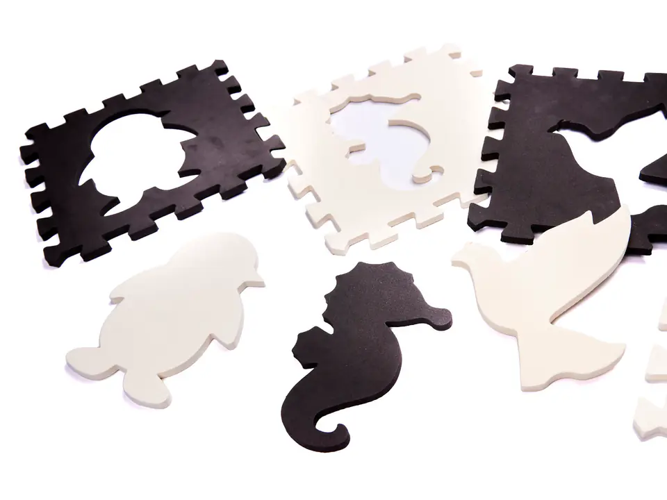 Foam puzzle mat for children 25el. black and white