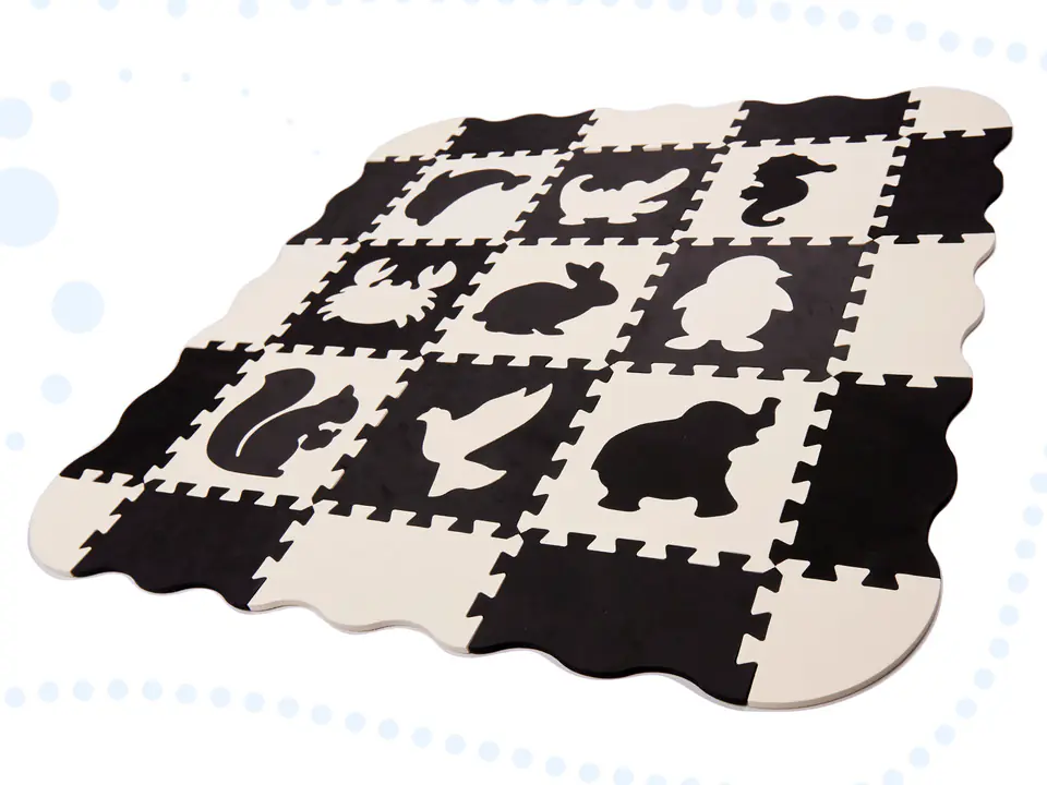 Foam puzzle mat for children 25el. black and white