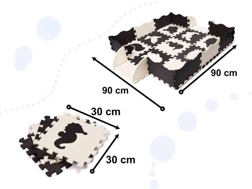 Foam puzzle mat for children 25el. black and white