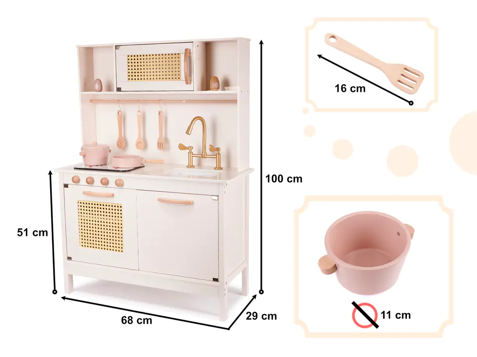 Wooden kitchen MDF retro with accessories BOHO