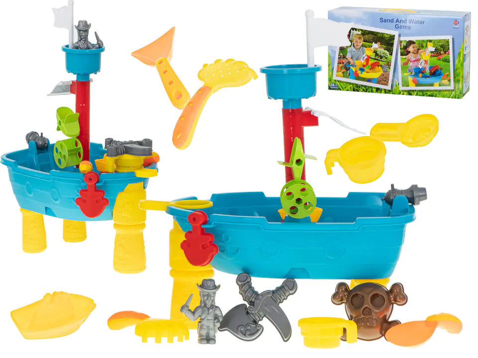 Water table for bathing sandpit pirate ship / 25el.