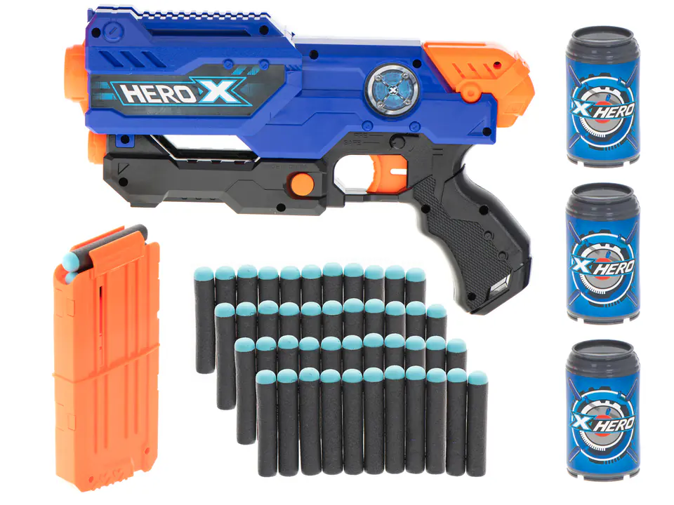 Foam machine arrow gun + magazine + 3 targets + 48 arrows