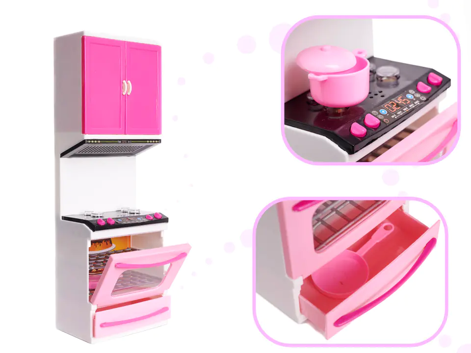 Furniture for dolls kitchen 4 segments LED sounds