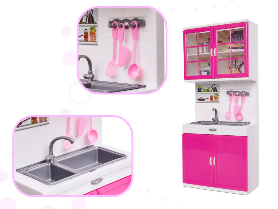 Furniture for dolls kitchen 4 segments LED sounds