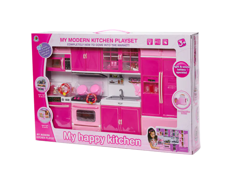 Furniture for dolls kitchen 4 segments LED sounds