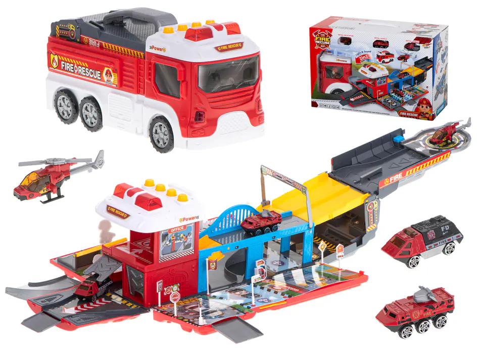 Transporter fire truck fold-out parking fire brigade + accessories