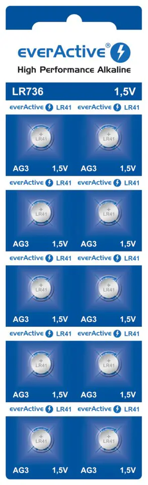 Bateria EVERACTIVE AG3/LR41/LR736 1,5V guzikowa blister (10szt)