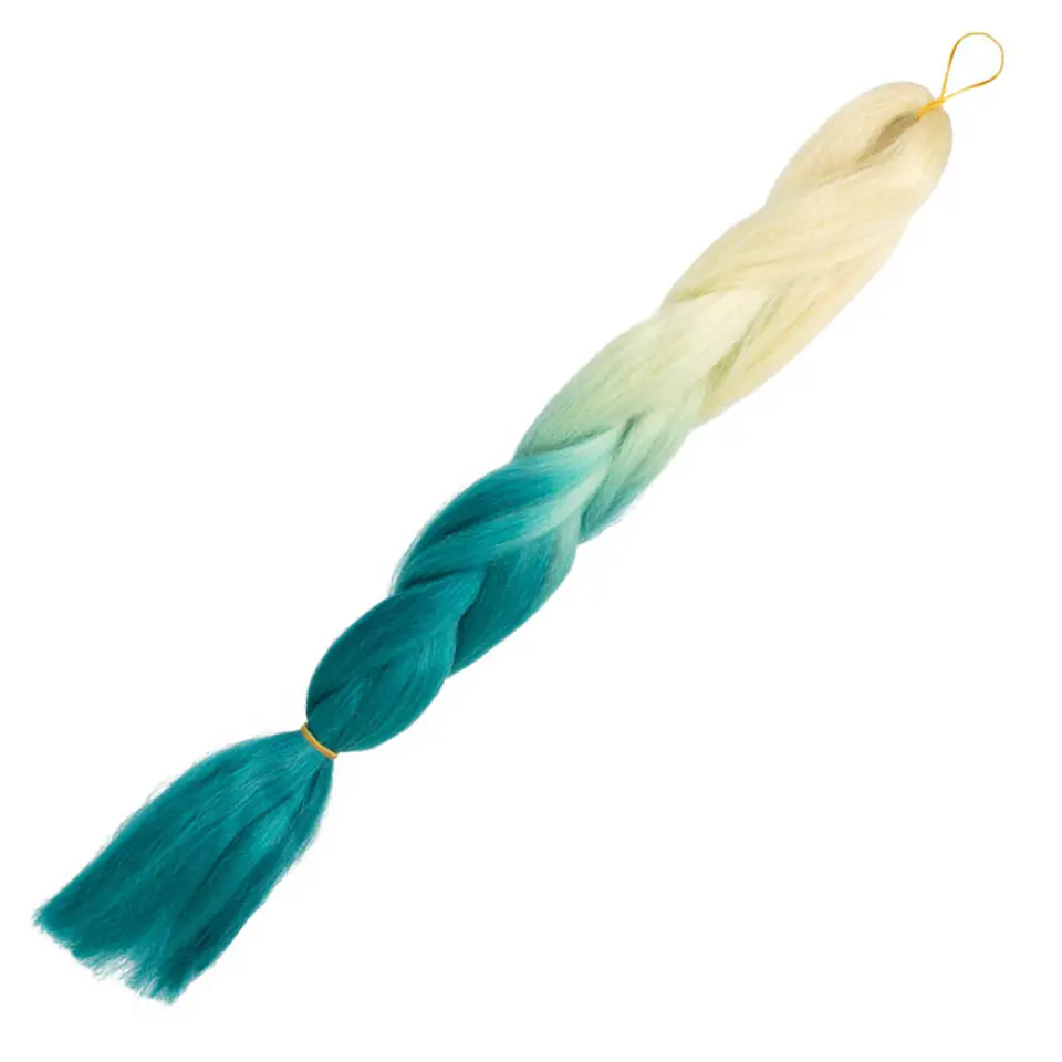 Synthetic rainbow hair ombre blond-blue