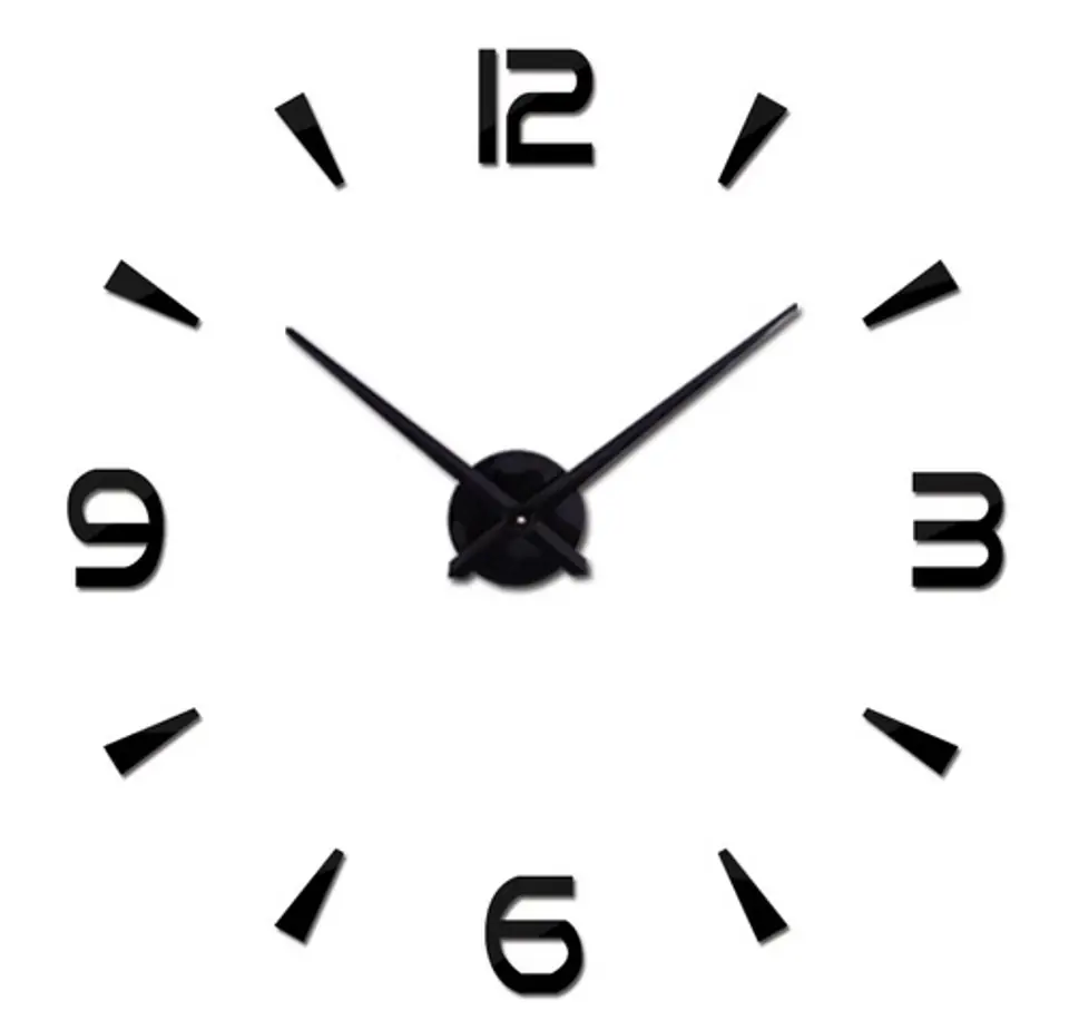 Large wall clock 80-120cm black 4 digits