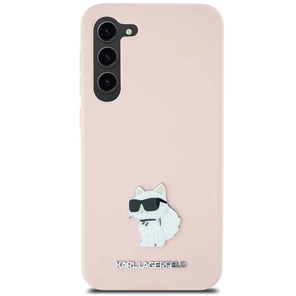 Karl Lagerfeld KLHCS23LSMHCNPP S23 Ultra S918 różowy/pink Silicone Choupette Metal Pin
