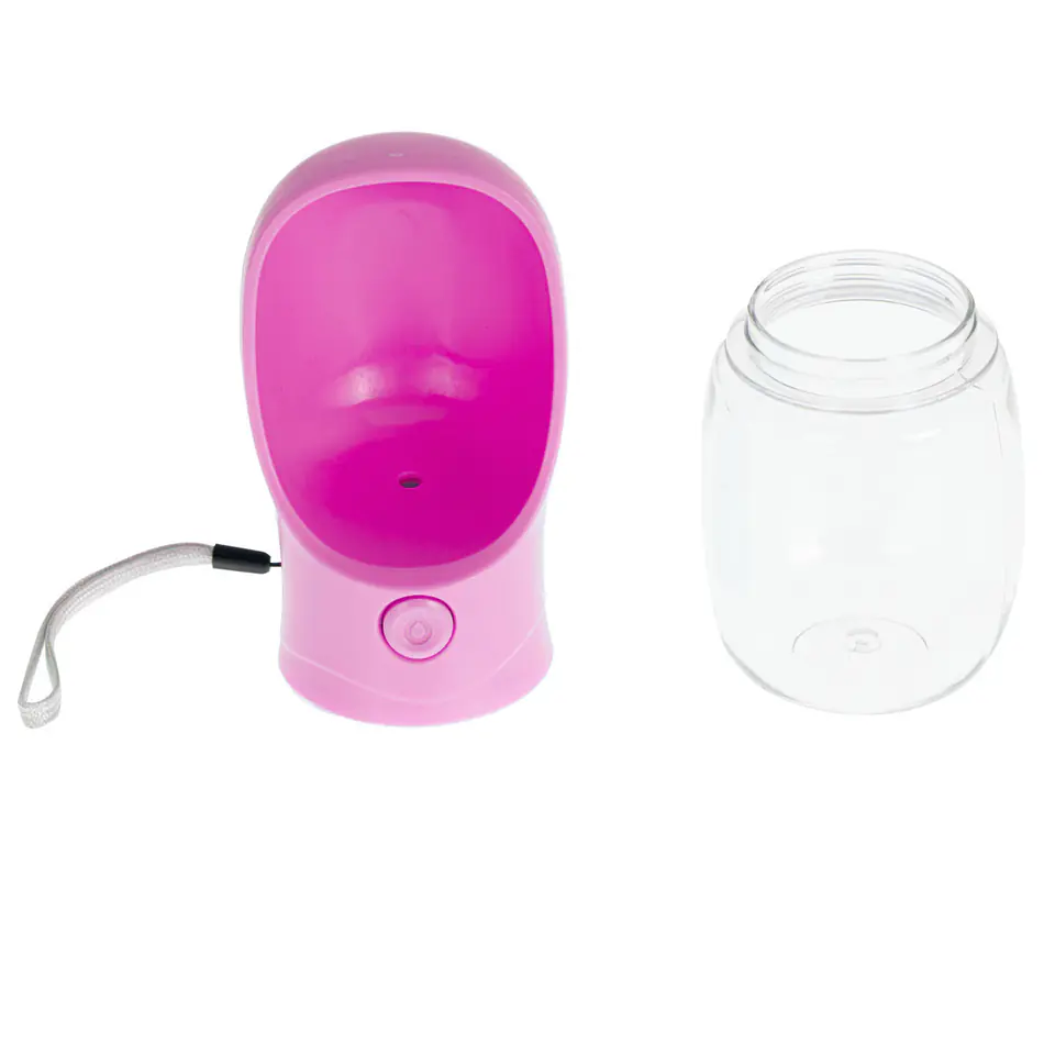 Travel dog bowl bottle 350ml pink