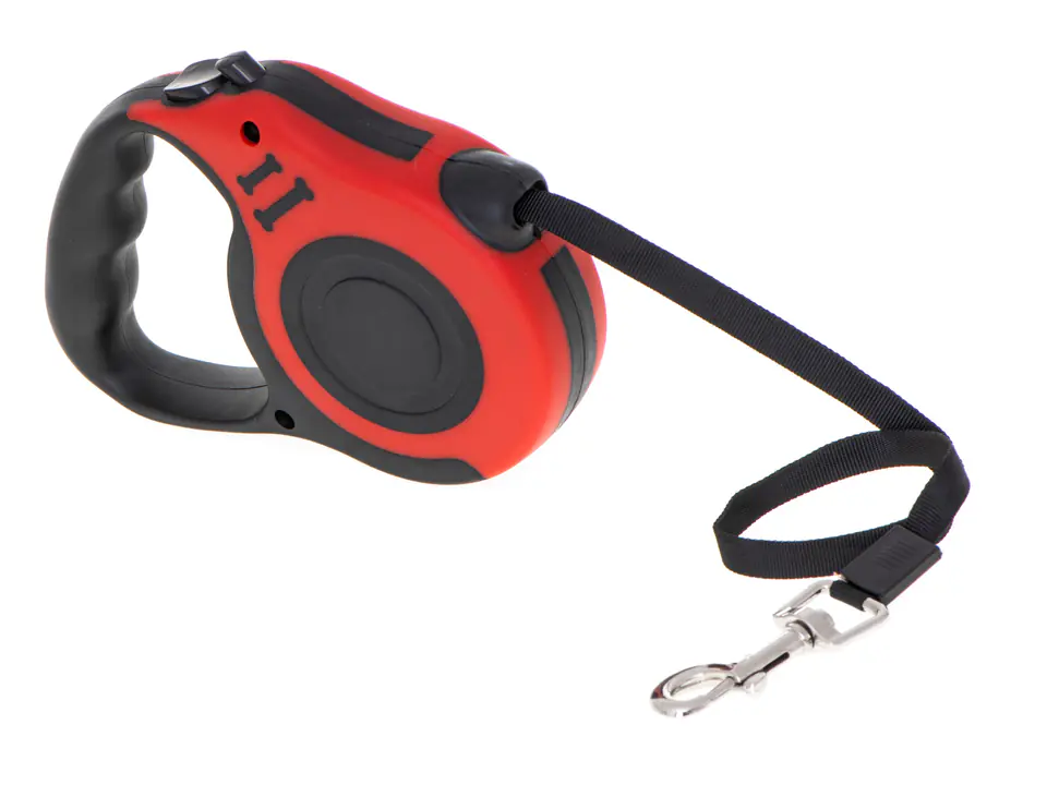 Lanyard automatic tape 5m for dog up to 14kg red