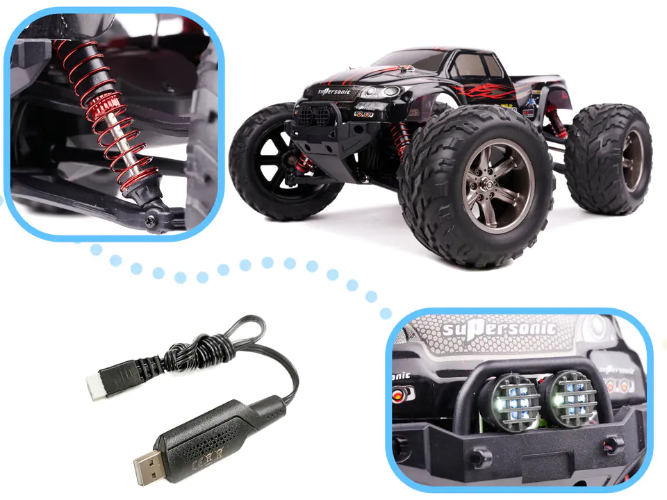 RC Car MONSTER TRUCK 1:12 2.4GHz X9115 RED UPGRADED VERSION