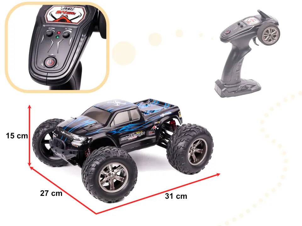 Car RC MONSTER TRUCK 1:12 2.4GHz X9115 BLUE UPGRADED VERSION