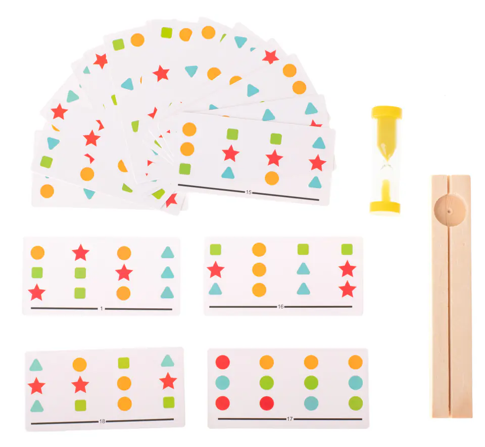 Educational wooden toy match the colors of the boxes