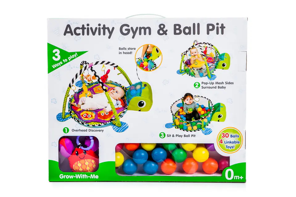 Educational Mat 3in1 Turtle Playpen Large 0+ 30 balls