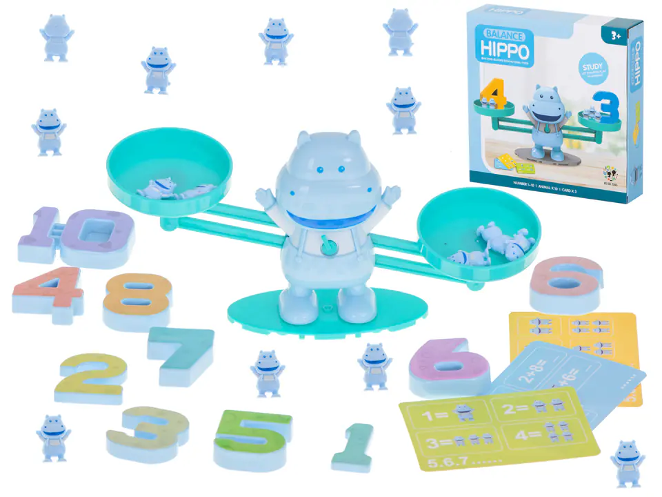 Weighing pans educational learning to count hippos mini