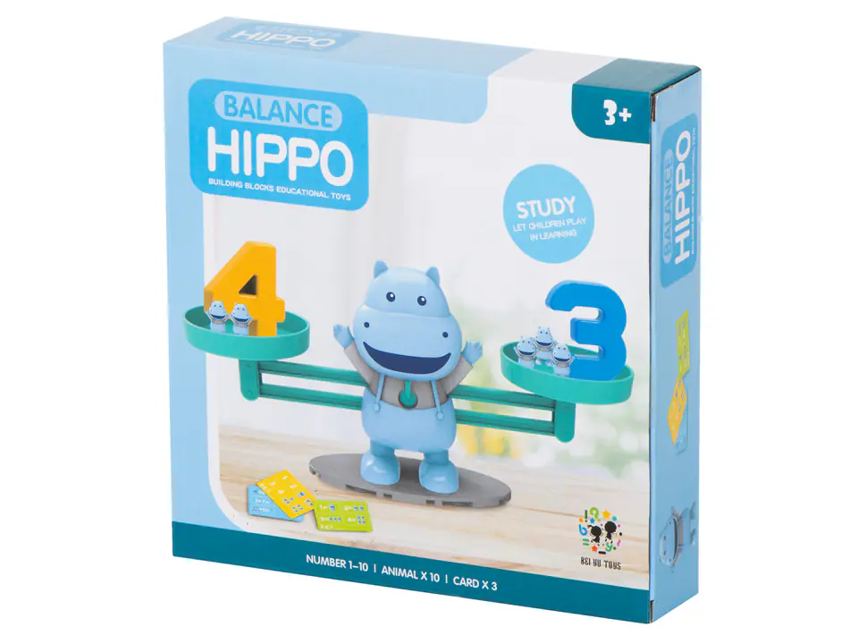 Weighing pans educational learning to count hippos mini