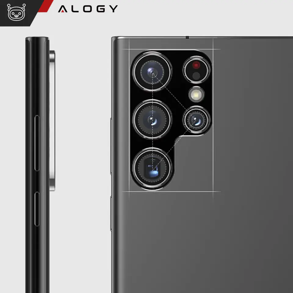 Metalowa osłonka do Samsung Galaxy S24 Ultra ochronna na wyspe aparat obiektyw Alogy Metal Lens Czarna