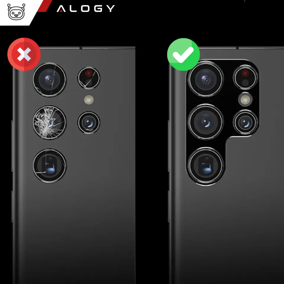 Metalowa osłonka do Samsung Galaxy S24 Ultra ochronna na wyspe aparat obiektyw Alogy Metal Lens Czarna