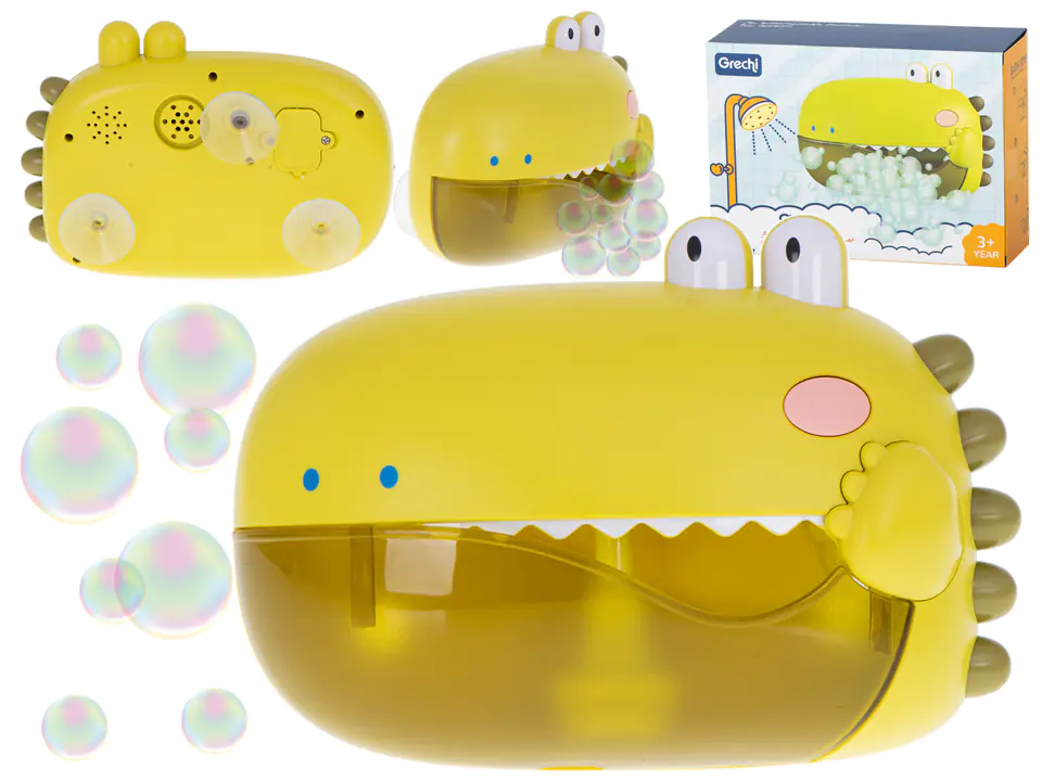 Foam bubble generator crocodile bath toy