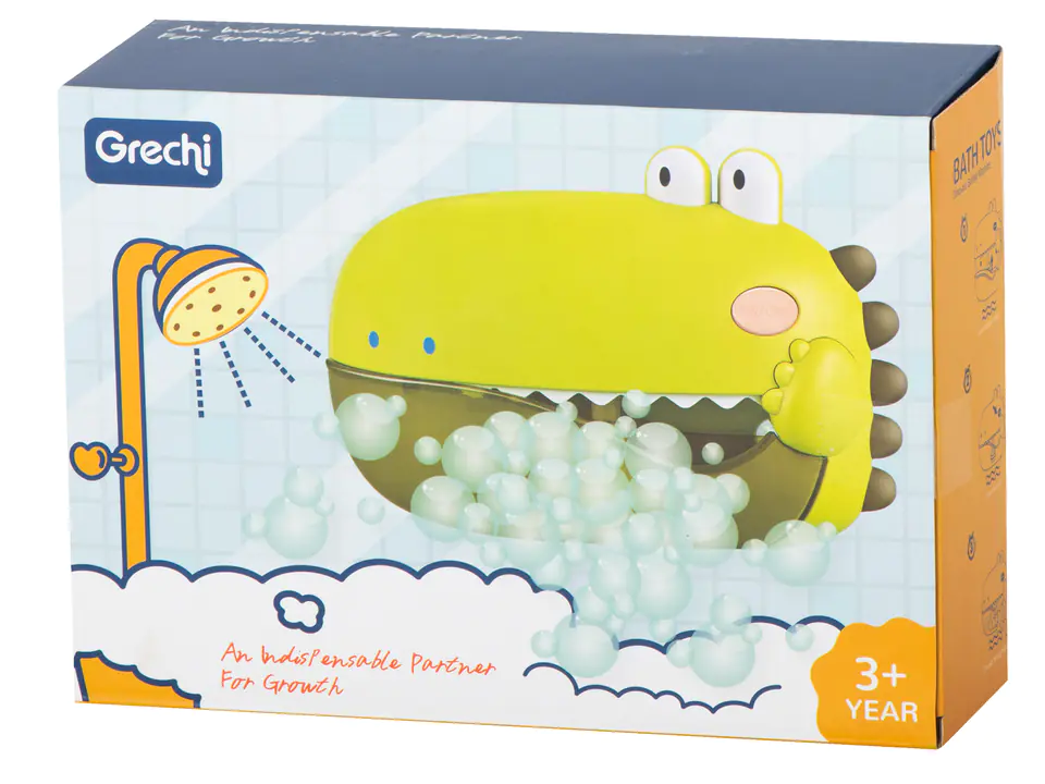 Foam bubble generator crocodile bath toy