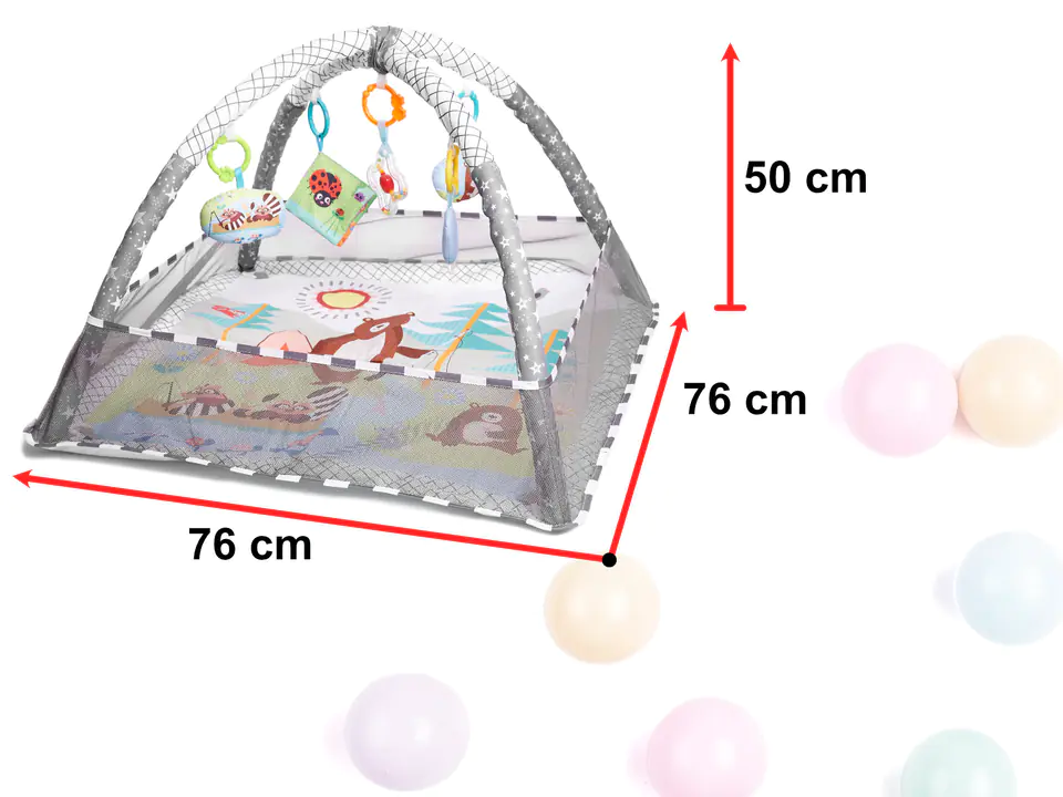 Educational Mat with headbands Playpen Pool with balls gray