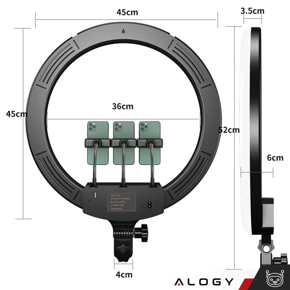 Lampa fotograficzna Alogy Ring M45 kosmetyczna do zdjęć makijażu