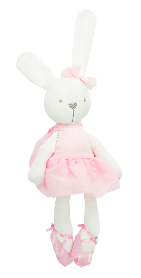 Plush rabbit mascot in pink dress 42cm