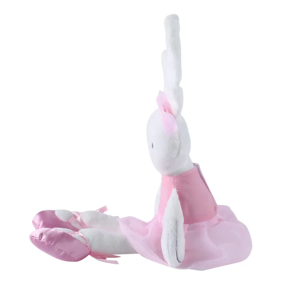 Plush rabbit mascot in pink dress 42cm