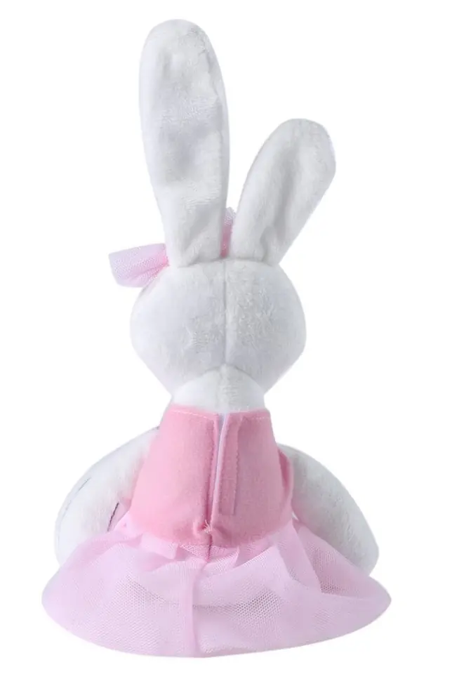 Plush rabbit mascot in pink dress 42cm