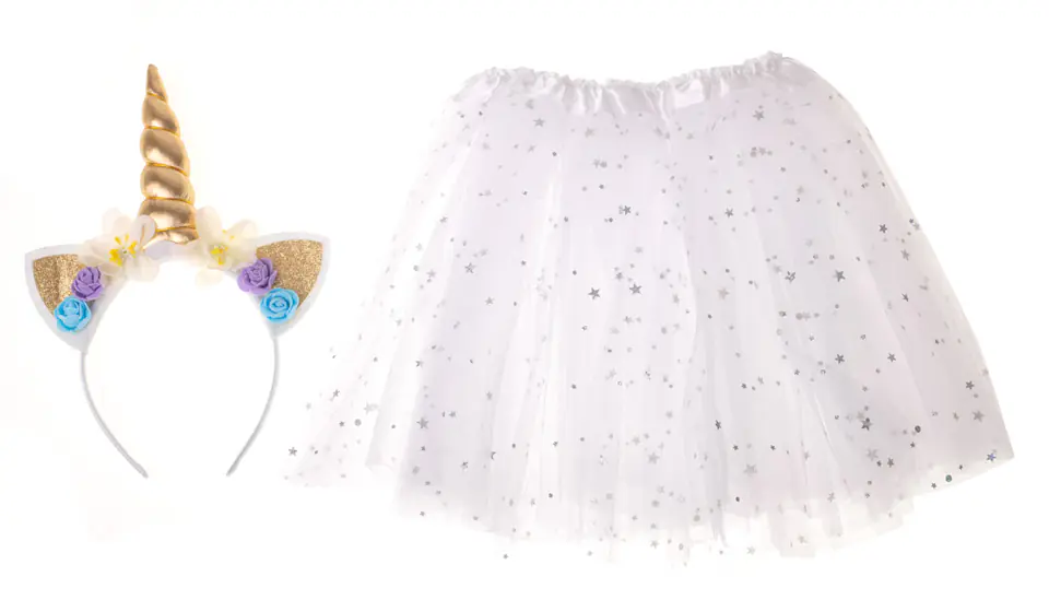 Costume carnival costume Unicorn headband + skirt white 3-6lat