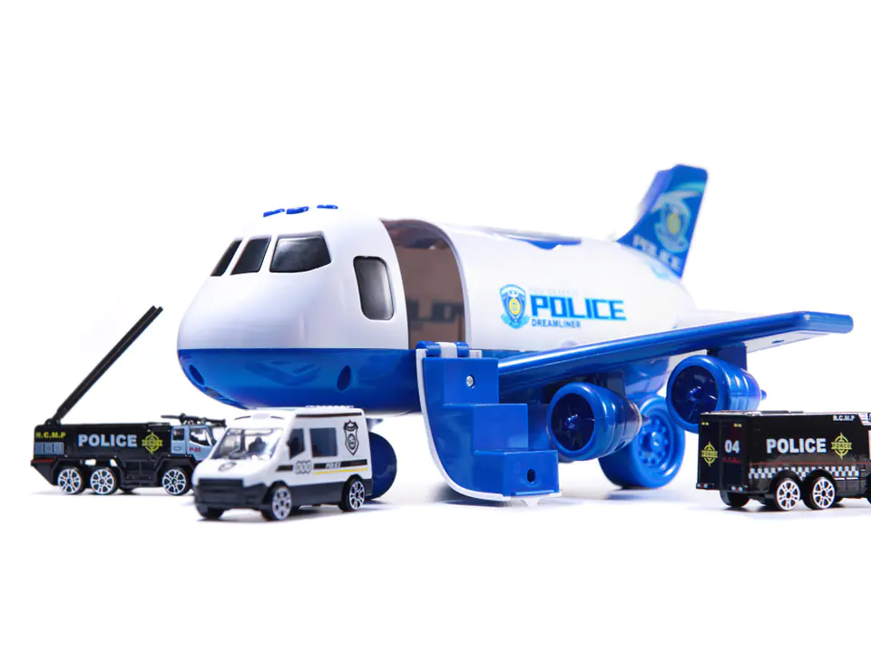 Transporter plane + 3 cars police