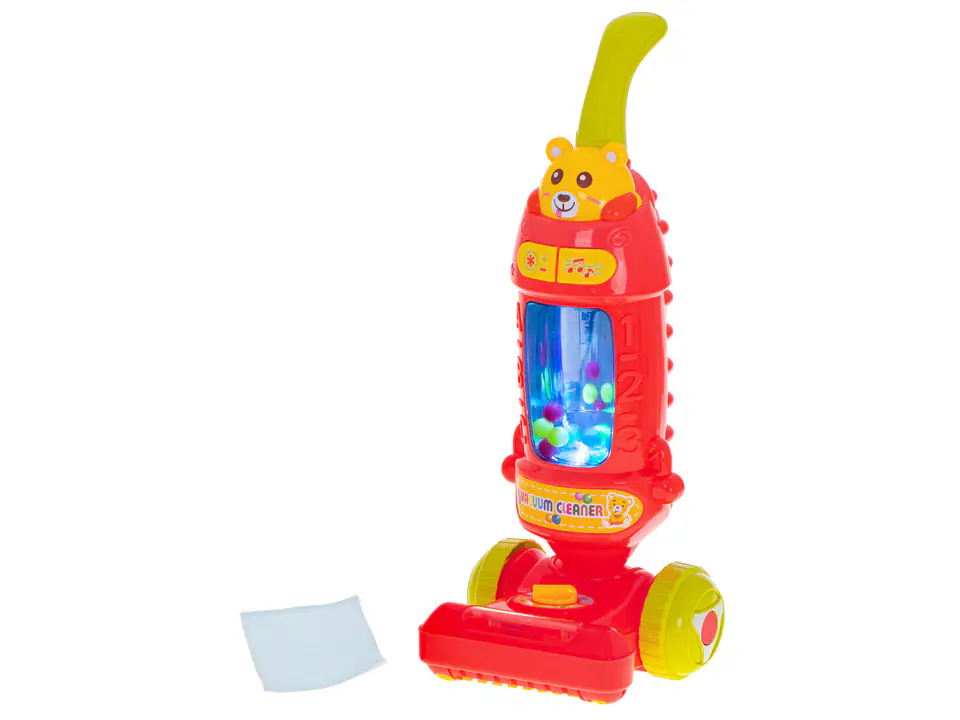 Interactive vacuum cleaner for children with raspberry sound