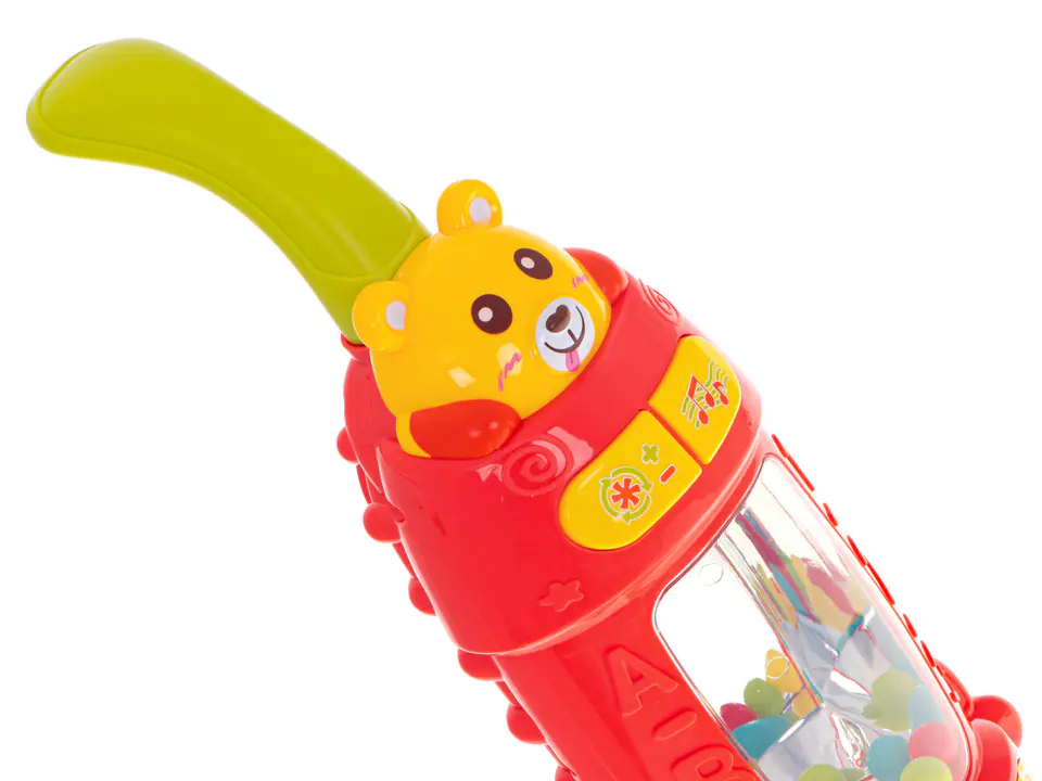 Interactive vacuum cleaner for children with raspberry sound