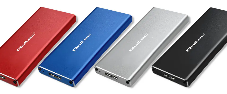 QOLTEC OBUDOWA NA DYSK M.2 SSD | SATA | NGFF | USB 3.0 | SUPER SPEED 5GB/S | 2TB | SREBRNY