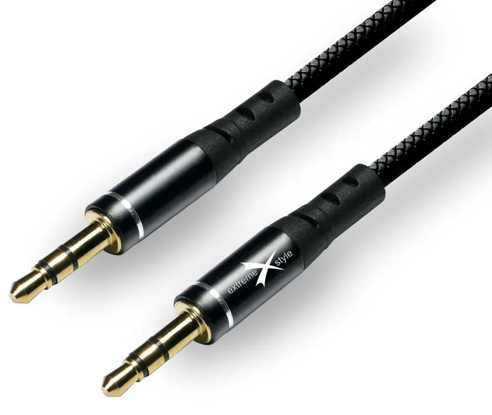 Uniwersalny kabel Audio AUX - 2 x Jack 3.5 mm (1 m, czarny)