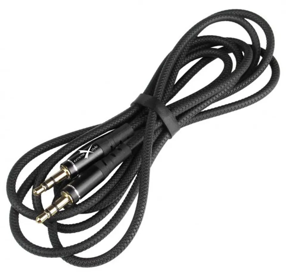 Uniwersalny kabel Audio AUX - 2 x Jack 3.5 mm (1 m, czarny)