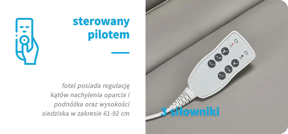 Fotel kosmetyczny elektr. Azzurro 891 szary