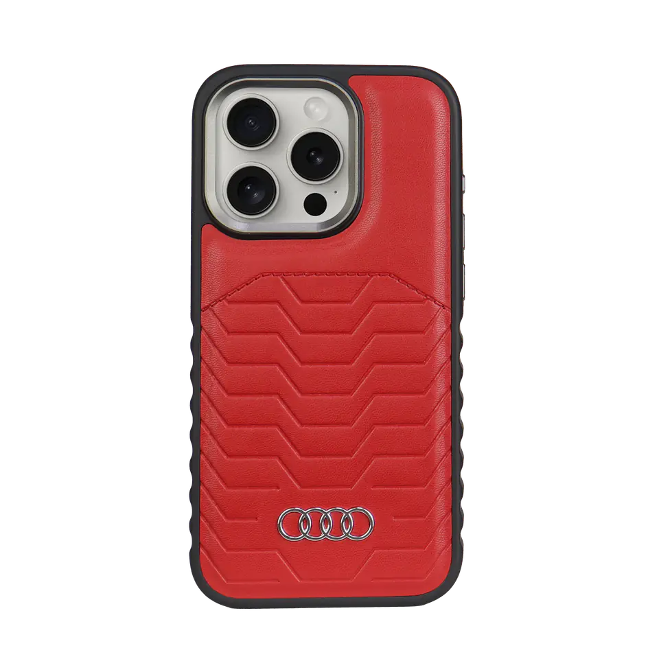 Audi Synthetic Leather MagSafe iPhone 15 Plus / 14 Plus 6.7" czerwony/red hardcase AU-TPUPCMIP15M-GT/D3-RD