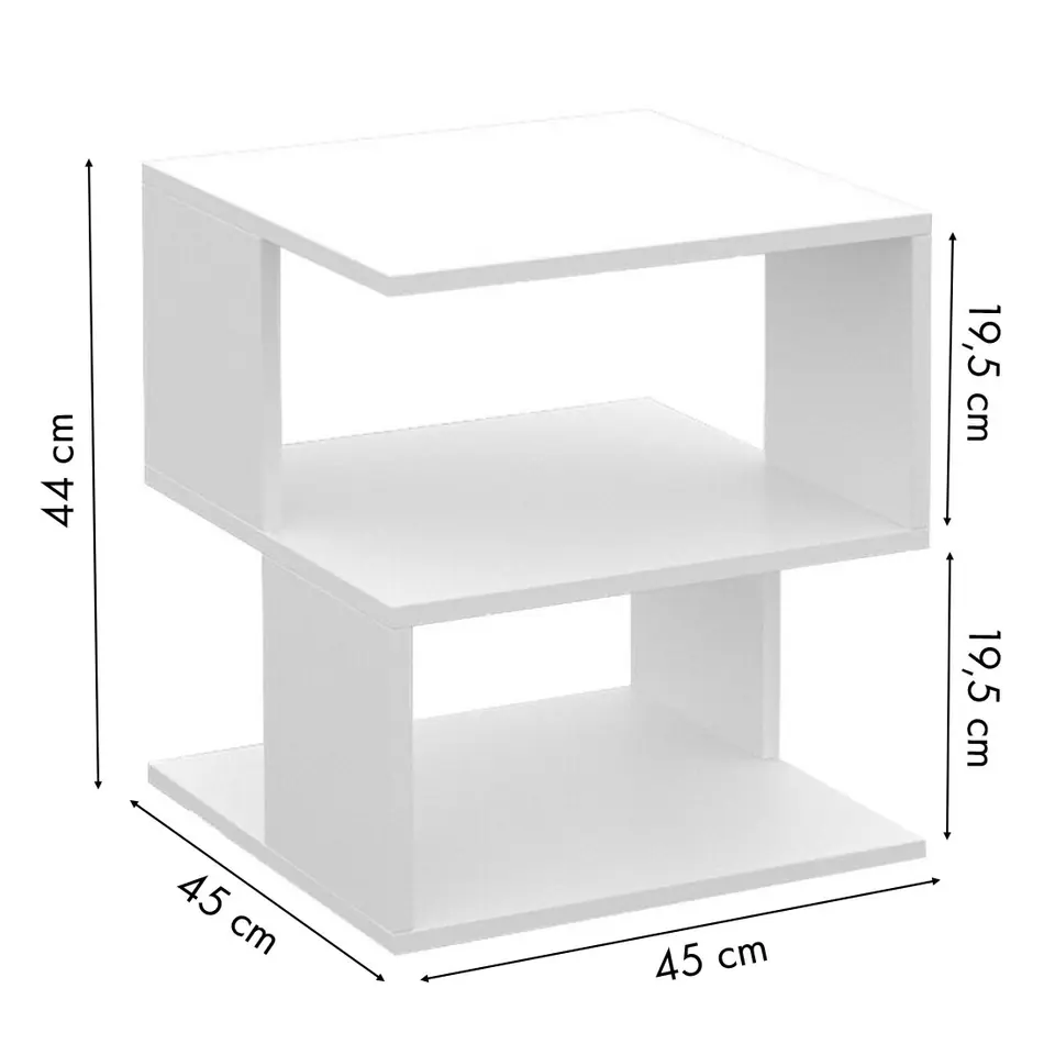 Stolik nocny kawowy szafka 3 poziomy nowoczesny