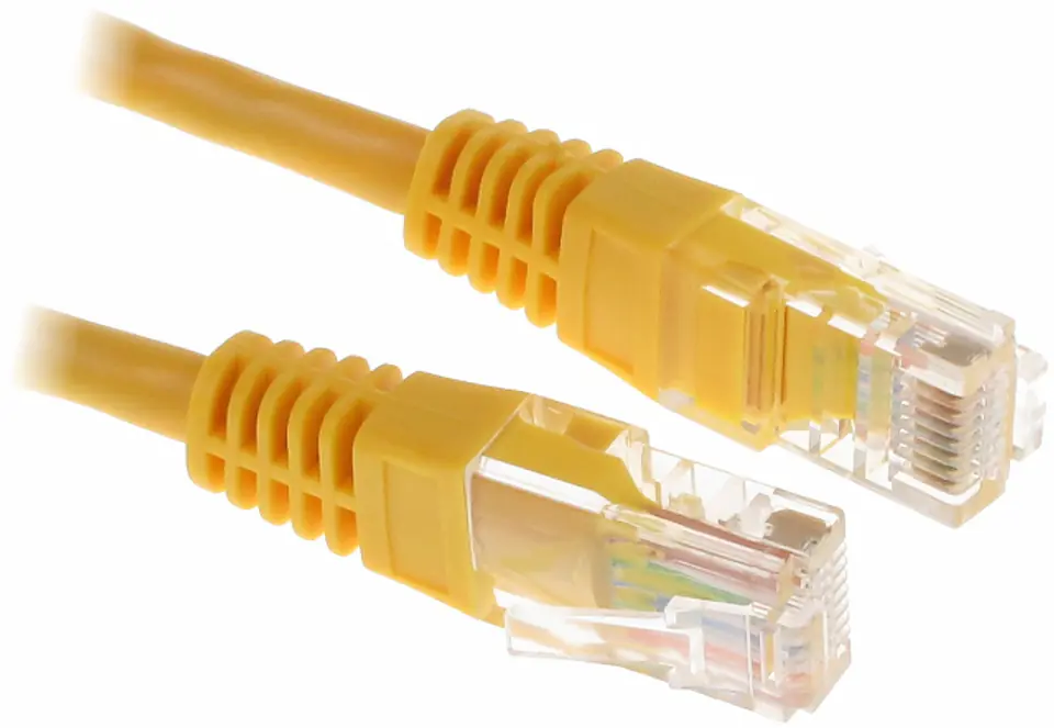 Patchcord UTP Lanberg PCU5-10CC-0100-Y (RJ45 - RJ45 ; 1m; UTP; kat. 5e; kolor żółty)