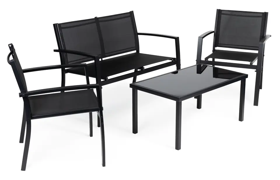 Zestaw mebli ogrodowych stół ławka fotele metal MultiGarden