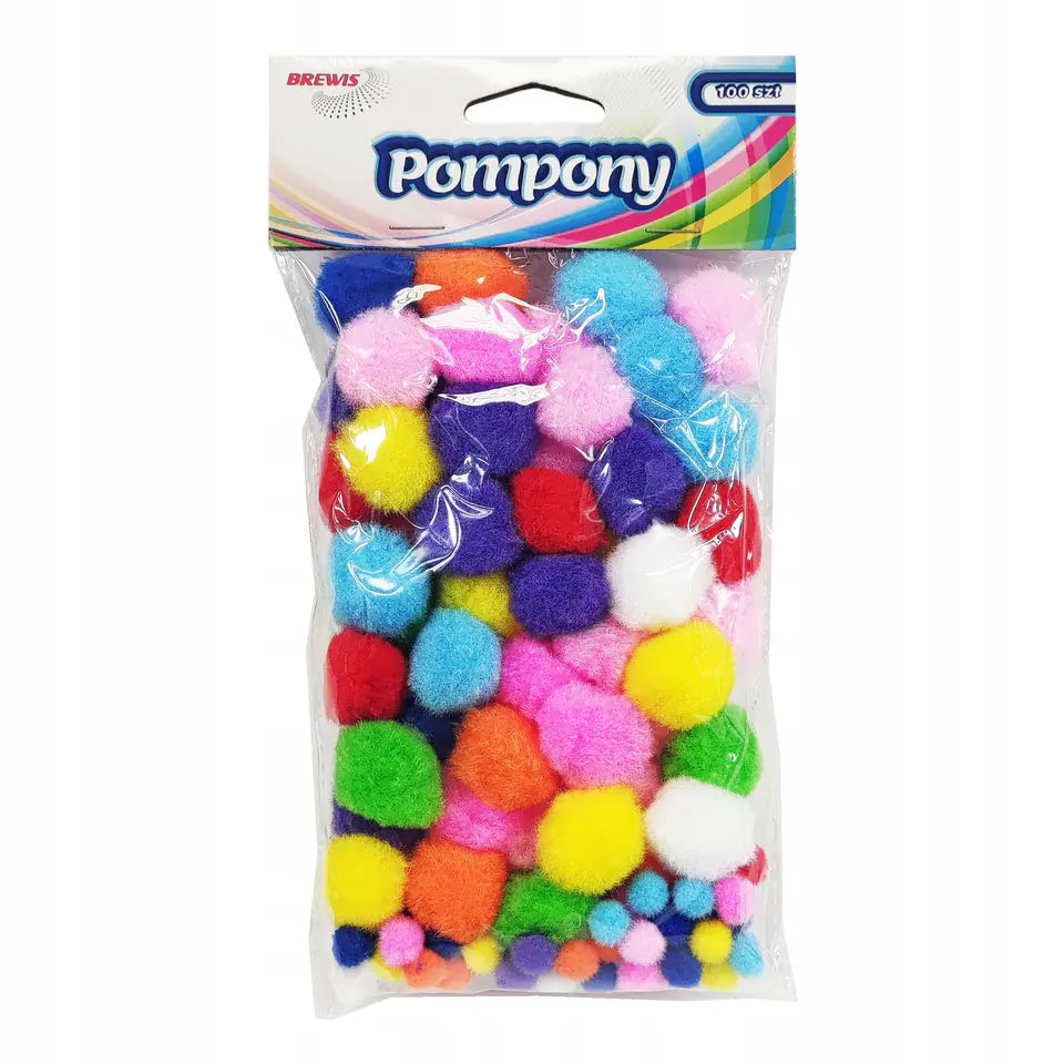 Pompony POM07 mix kolorów 10 mm i 25mm