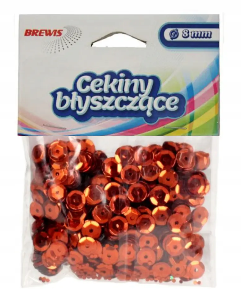 Cekiny błyszczące 8mm brązowe B240 BREWIS