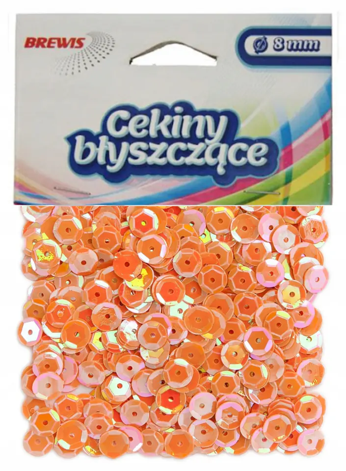 Cekiny błyszczące 8mm miedziane B150 BREWIS