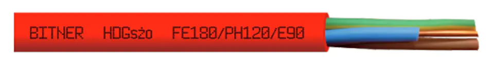 Przewód ognioodporny PH120 FE180 E90 HDGS 3x1,5 żo 300/500V B2ca-s1a d0 a1 B52051 /bębnowy/