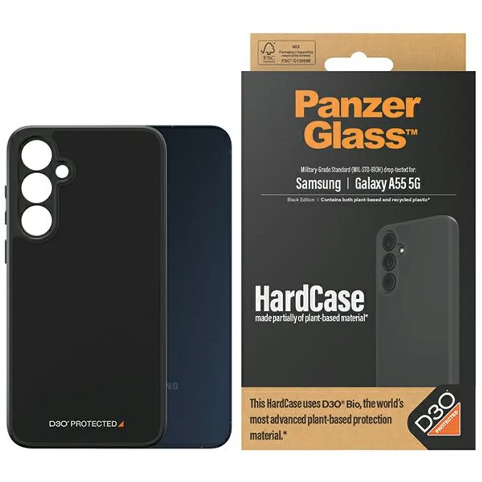 PanzerGlass HardCase Sam A55 5GA556 D3O 3xMilitary grade czarny/black 0473